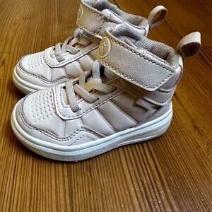 AND1 toddler girl pink faux leather high top sneakers SIZE 5